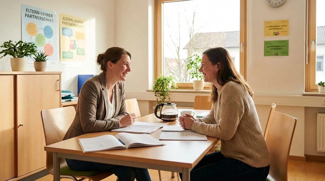 Beratungsgespräch zwischen Pädagogin und Mutter